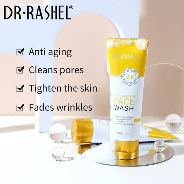 DR RASHEL 24K Gold Anti-Aging Face Wash 100g for Youthful Skin - MAT Beauty