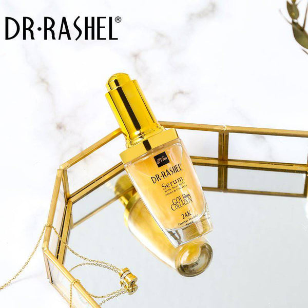 DR RASHEL 24K Gold Collagen Primer - Real Gold Atoms Ampoule, Anti-Wrinkle Hyaluronic Acid Face Whitening Serum - MAT Beauty
