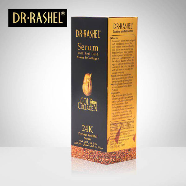 DR RASHEL 24K Gold Collagen Primer - Real Gold Atoms Ampoule, Anti-Wrinkle Hyaluronic Acid Face Whitening Serum - MAT Beauty