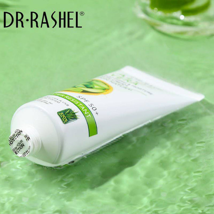 Dr Rashel AloeVera Sun Cream SPF50+ Water Resistant Soothing & Moisturizing Formula 60g - MAT Beauty