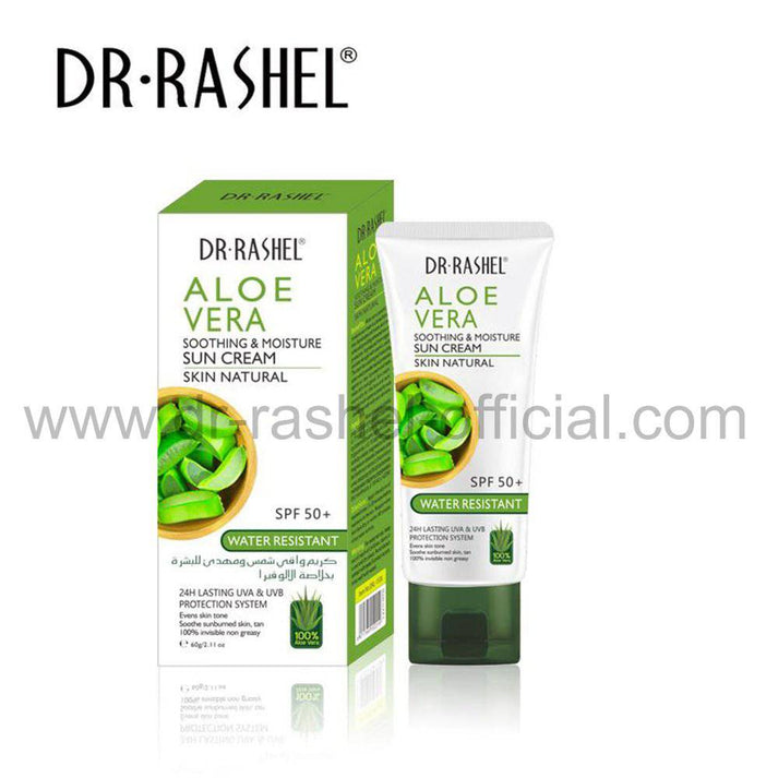 Dr Rashel AloeVera Sun Cream SPF50+ Water Resistant Soothing & Moisturizing Formula 60g - MAT Beauty