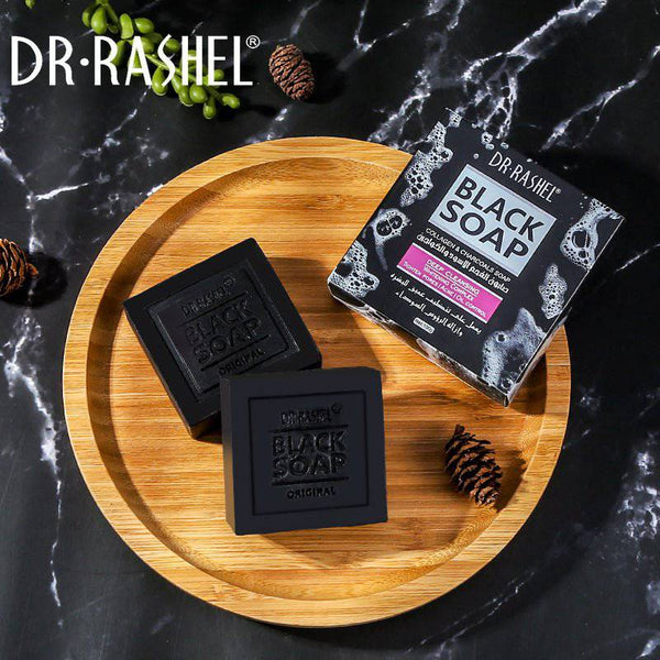 Dr Rashel Collagen Charcoal Soap for Deep Cleansing, Pore Tightening, Acne & Oil Control - 100g - MAT Beauty