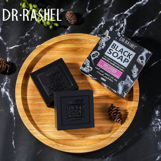 Dr Rashel Collagen Charcoal Soap for Deep Cleansing, Pore Tightening, Acne & Oil Control - 100g - MAT Beauty