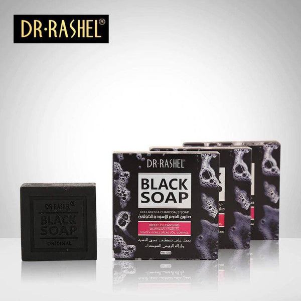 Dr Rashel Collagen Charcoal Soap for Deep Cleansing, Pore Tightening, Acne & Oil Control - 100g - MAT Beauty