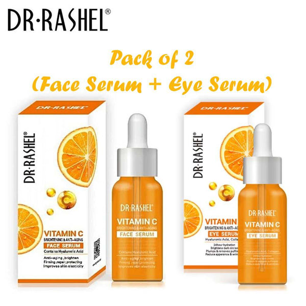 Dr Rashel Vitamin C Serum Pack of 2 - Brightening & Anti-Aging Face Serum + Eye Serum - MAT Beauty