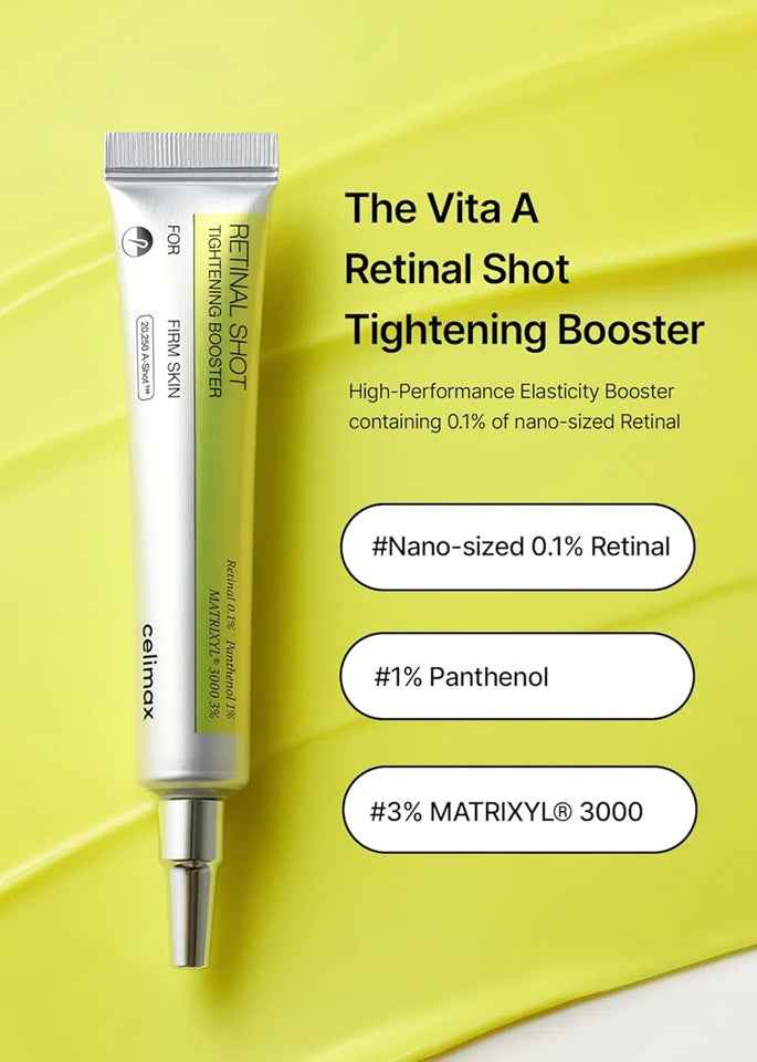 CELIMAX Vita A Retinal Shot Tightening Booster 15ml – Advanced Anti-Aging & Firming Serum | Retinol + Vitamin A Booster | Korean Skincare for Wrinkle Reduction & Skin Elasticity