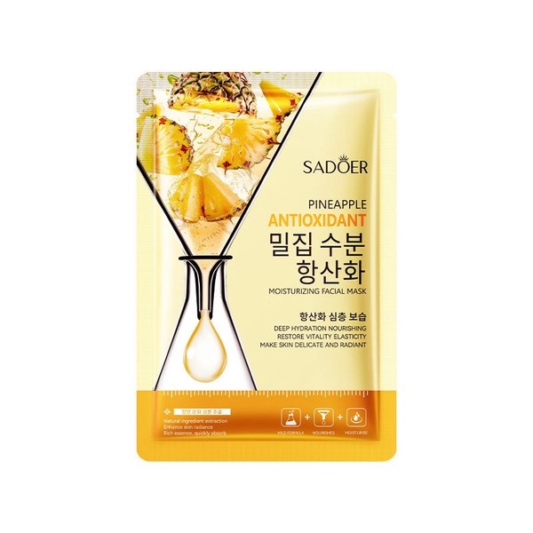 Sadoer Pineapple Moisturizing Facial Mask Sheet - Antioxidant Benefits for Glowing Skin - MAT Beauty