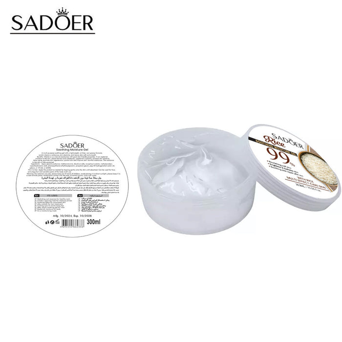 SADOER Rice Moisture Gel 300ml - 99% Rice for Nourished, Soft Skin and Soothing Hydration - MAT Beauty