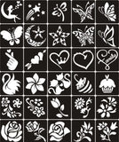 Pack of 30 Arabic Henna Stencils for Kids - Beautiful Pattern Mehndi Designs Stickers for Bridle Hina Mehandi Tattoo - MAT Beauty
