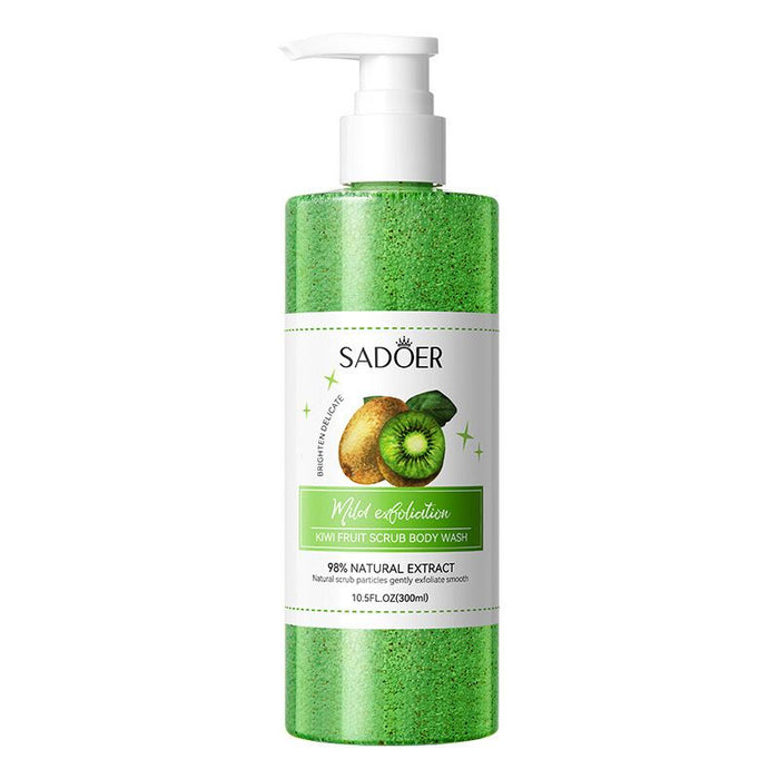 SADOER Kiwi Fruit Scrub Body Wash - Hydrating Exfoliating Lightening Shower Gel 300ml - MAT Beauty