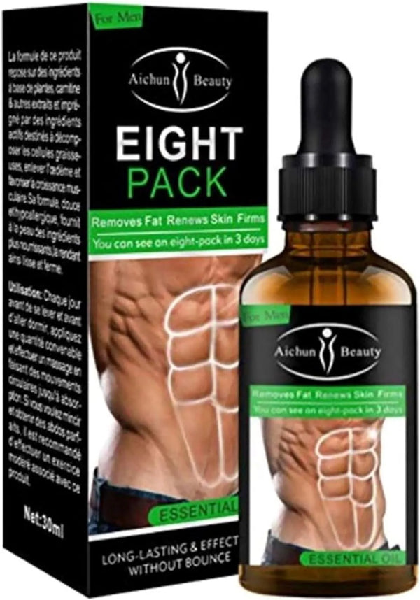 Aichun Beauty Eight Pack Abdominal Oil for Weight Loss - Strong Belly Burning Muscle Fat Remover and Skin Renewal Slimming Oil for Men - MAT Beauty