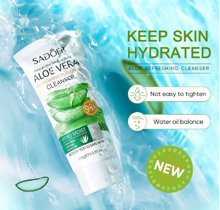 Sadoer Aloe Vera Cleanser 100g - Gentle Hydration for Fresh Skin - MAT Beauty