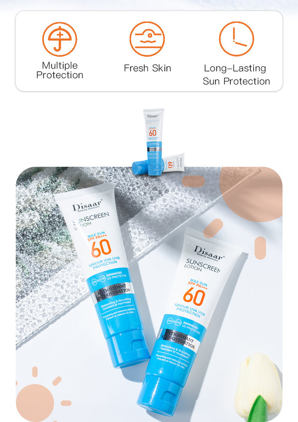 DISAAR SPF 60 Sunscreen Lotion 50ml - 12 Hour Anti-Oxidation Protection - MAT Beauty