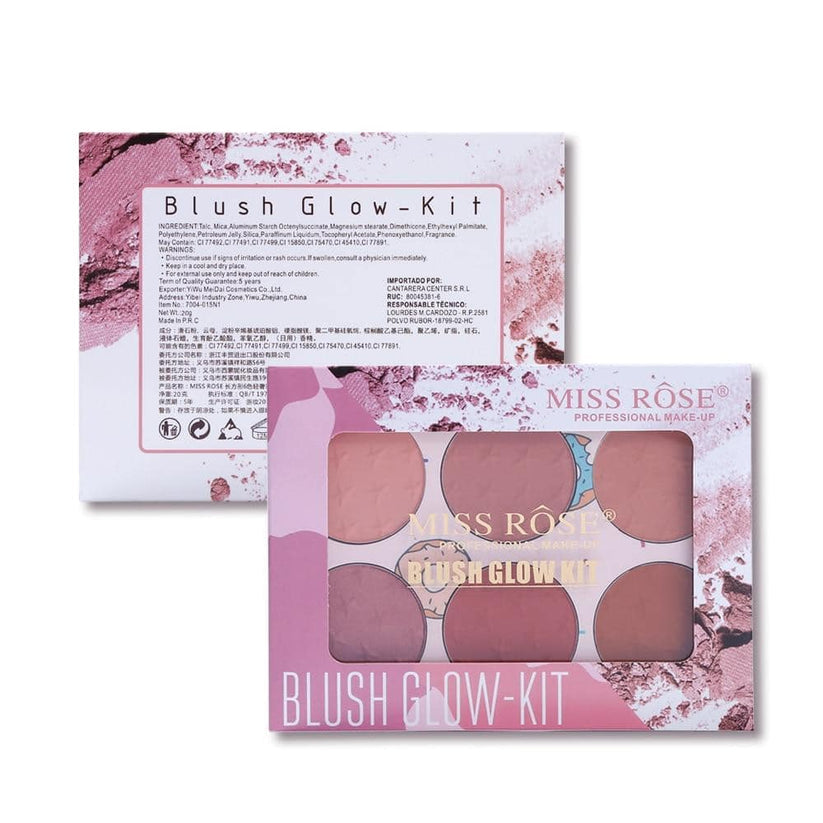 6 Color Miss Rose Blush Contour Palette for Flawless Makeup Application - MAT Beauty