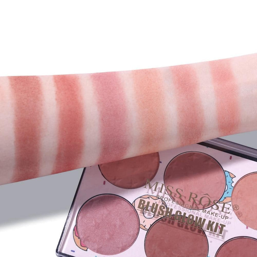 6 Color Miss Rose Blush Contour Palette for Flawless Makeup Application - MAT Beauty