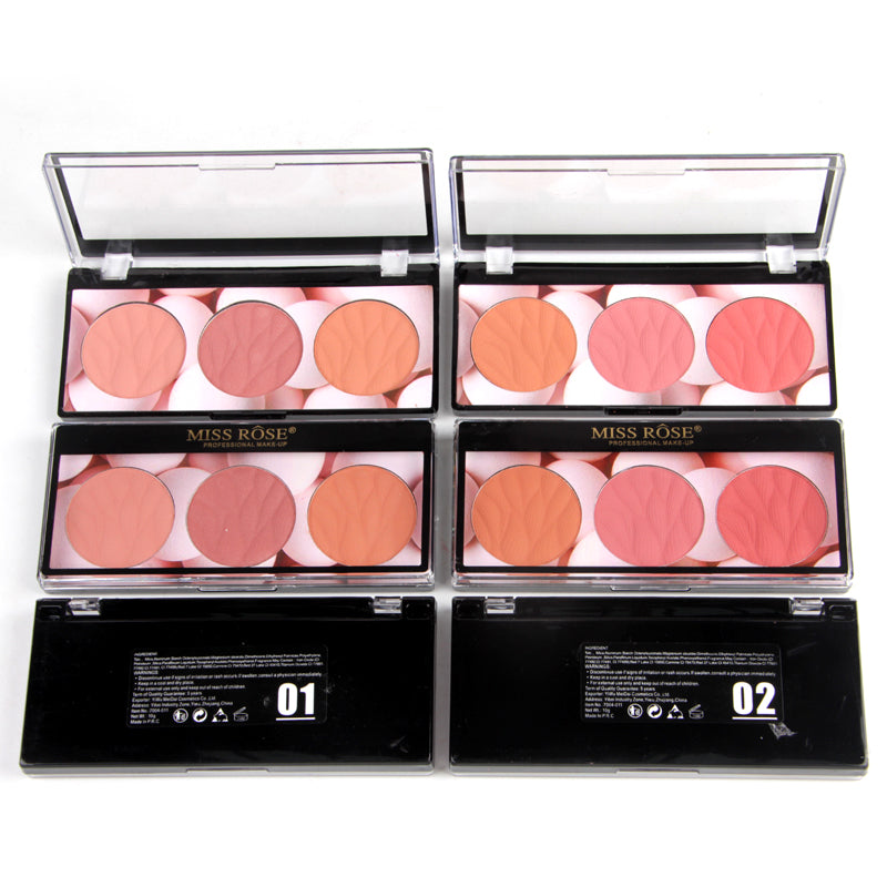 Miss Rose 3 Color Blush for Radiant and Flawless Cheeks - MAT Beauty